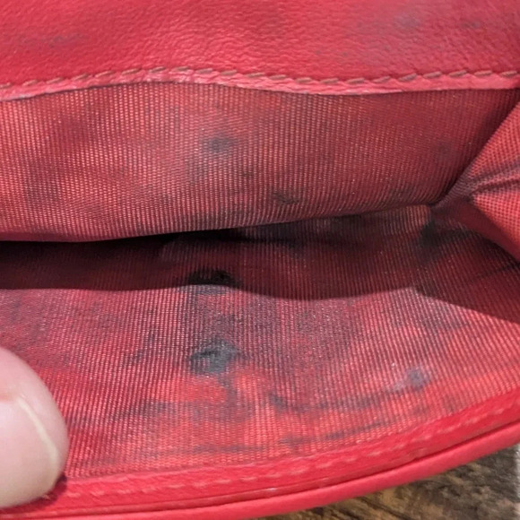 Authentic Christian Dior Lady Dior Cannage Trifold Wallet Lamb Skin Red - Picture 13 of 14